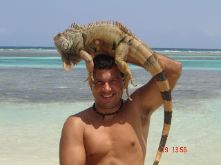 Holding Iguana on your Head